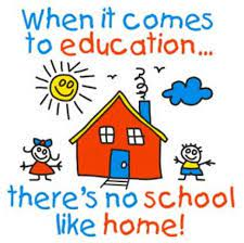 Brainfood is the Solution! Red house yellow roof blue chimney 2 kids outside happy because of  Best home school program